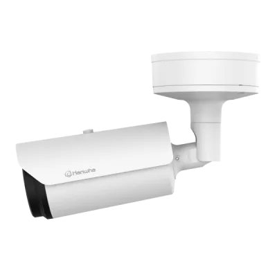 Hanwha - TNO-L3030T - Wisenet T network outdoor vandal thermal bullet camera (uncooled), 320 x 240 @ 8fps, 13.7mm fixed focal lens (16°), triple codec H.265/H.264/MJPEG with Wisestream II, built-in SD card slot (1x256GB), advanced video analytics and