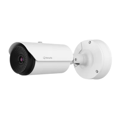 Hanwha - TNO-L4030T - Wisenet T network outdoor vandal thermal bullet camera (uncooled), 640x480 @ 8fps, 13mm fixed focal lens (48.6°), triple codec H.265/H.264/MJPEG with Wisestream II, built-in SD card slot (1x256GB), advanced video analytics and s