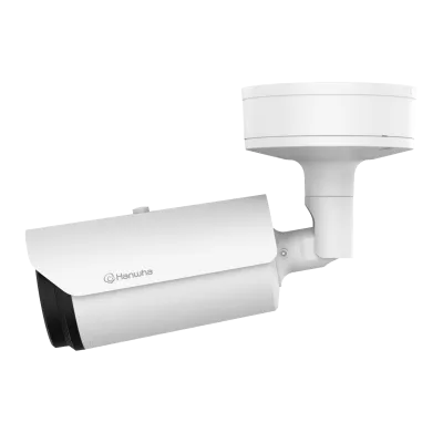 Hanwha - TNO-L4030T - Wisenet T network outdoor vandal thermal bullet camera (uncooled), 640x480 @ 8fps, 13mm fixed focal lens (48.6°), triple codec H.265/H.264/MJPEG with Wisestream II, built-in SD card slot (1x256GB), advanced video analytics and s