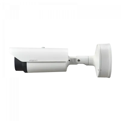 Hanwha - TNO-L4040T - Wisenet T network outdoor vandal thermal bullet camera (uncooled), 640x480 @ 8fps, 19mm fixed focal lens (32°), triple codec H.265/H.264/MJPEG with Wisestream II, built-in SD card slot (1x256GB), advanced video analytics and sou