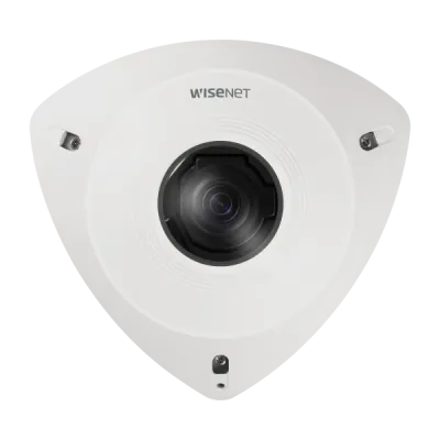 Hanwha - TNV-8011C - Compact corner mount camera, 5MP @ 30fps, triple codec, WDR 120dB, 2.3mm fixed, USB and CVBS, true D/N, built-in SD card slot (1x128GB), hallway view, HLC, defog detection, PoE, Audio-in/Audio-out, Wisenet open platform
 IP66, IP