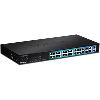 TRENDNET - TPE-224WS - 24-port 10/100Mbps Web Smart PoE Switch w/ 4 Gigabit Ports and 2 Mini-GBIC Slots