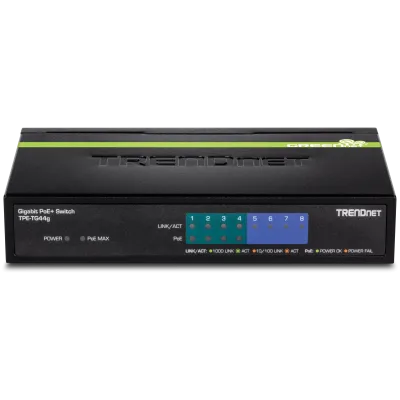 TRENDNET - TPE-TG44g - 8-port GREENnet Gigabit PoE+ Switch (4 PoE+, 4 Non-PoE)