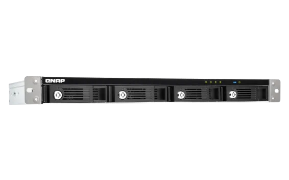 QNAP - TR-004U-US - QNAP 4-bay 1U 12" short-depth rackmount 3.5" SATA HDD USB 3.0 type-C hardware RAID external enclosure