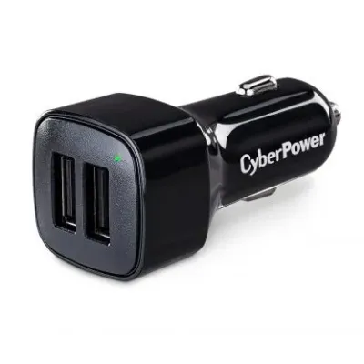 Cyber Power - TR22U3A - Travel Charger - (2) USB 3.1A Shared Ports and DC Auto Power Plug