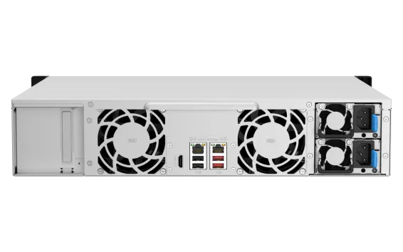 QNAP - TS-1264U-RP-8G-US - QNAP 2U 12-bay NAS/iSCSI IP-SAN, Intel Celeron 4C/4T (up to 2.7GHz), 8GB RAM On-Board, 2.5GbE LAN, 4K HDMI v1.4b, PCIe Expansion Slot, Redundant PSU