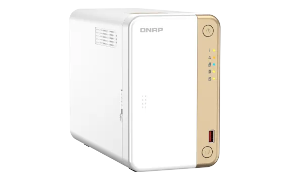 QNAP - TS-262-4G-US - QNAP 2-Bay desktop NAS, Intel Celeron N4505 dual-core processor, 4GB DDR4 SODIMM RAM