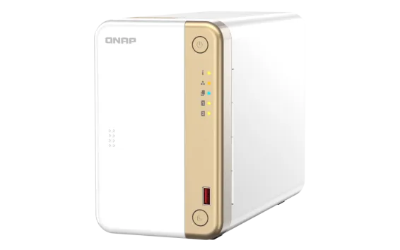 QNAP - TS-262-4G-US - QNAP 2-Bay desktop NAS, Intel Celeron N4505 dual-core processor, 4GB DDR4 SODIMM RAM