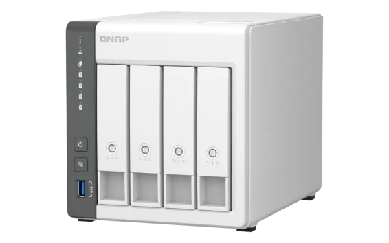 QNAP - TS-433-4G-US - QNAP TS-433 4-Bay Personal Cloud NAS for Backup and Data Sharing. ARM 4-core Cortex-A55 2.0GHz, 4GB on-board RAM