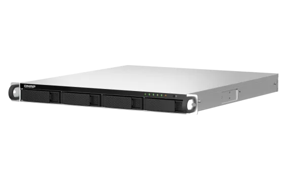 QNAP - TS-464U-8G-US - QNAP 1U 4-bay NAS/iSCSI IP-SAN, Intel Celeron N5105/N5095 4C/4T (up to 2.7GHz), 8GB DDR4 RAM (on-board), 2.5GbE LAN, 4K HDMI v1.4b, PCIe Expansion Slot, Single PSU