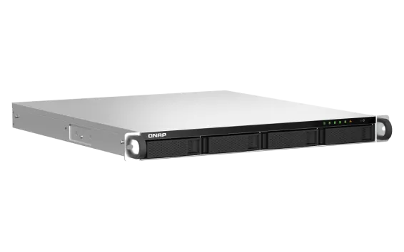 QNAP - TS-464U-RP-8G-US - QNAP 1U 4-bay NAS/iSCSI IP-SAN, Intel Celeron N5105/N5095 4C/4T (up to 2.7GHz), 8GB DDR4 RAM, 2.5GbE LAN, 4K HDMI v1.4b, PCIe Expansion Slot, Redundant PSU