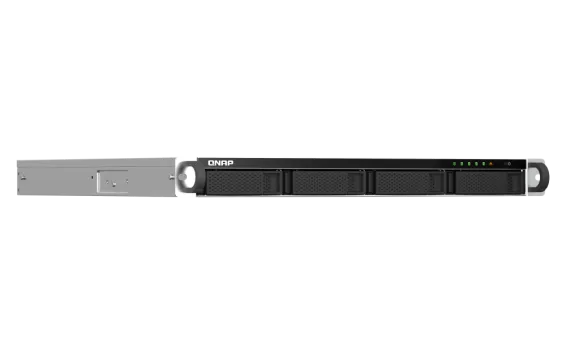 QNAP - TS-464U-RP-8G-US - QNAP 1U 4-bay NAS/iSCSI IP-SAN, Intel Celeron N5105/N5095 4C/4T (up to 2.7GHz), 8GB DDR4 RAM, 2.5GbE LAN, 4K HDMI v1.4b, PCIe Expansion Slot, Redundant PSU