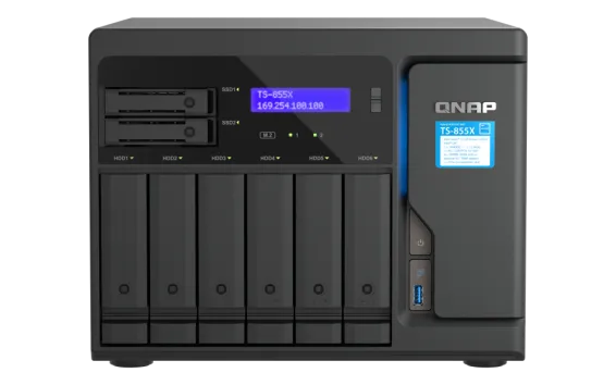 QNAP - TS-855X-8G-US - QNAP Desktop 8-Bay NAS/iSCSI IP-SAN, Intel Atom C5125 processor, 8 GB DDR4 RAM