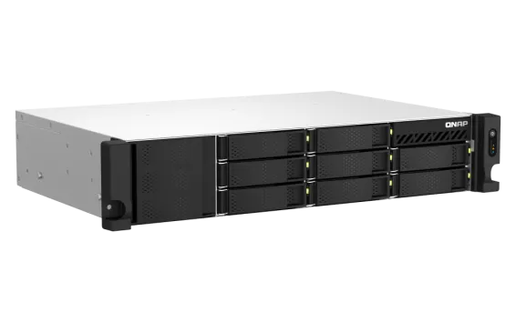 QNAP - TS-864eU-8G-US - QNAP 2U 8-bay short depth 12" rackmount NAS, Intel Celeron N5095 4C/4T, burst up to 2.9 GHz, 8GB RAM On-Board (Non-Expandable)