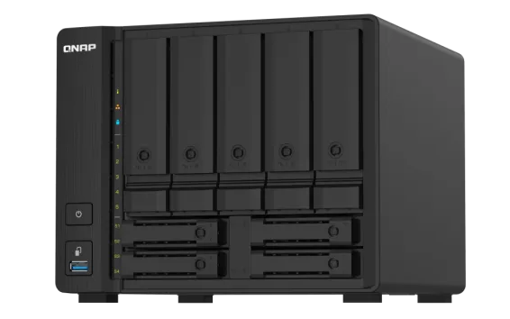 QNAP - TS-932PX-4G-US - QNAP TS-932PX 5 (+4) Bay 64-bit NAS with Hardware Encryption, Quad Core 1.7GHz, 4GB RAM, 2 x 10GbE(SFP+) LAN ,2 x 2.5GbE (2.5G/1G) LAN