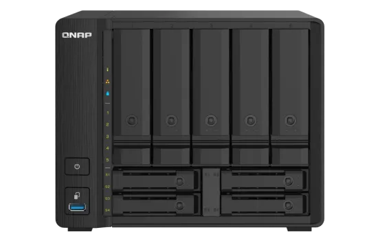 QNAP - TS-932PX-4G-US - QNAP TS-932PX 5 (+4) Bay 64-bit NAS with Hardware Encryption, Quad Core 1.7GHz, 4GB RAM, 2 x 10GbE(SFP+) LAN ,2 x 2.5GbE (2.5G/1G) LAN