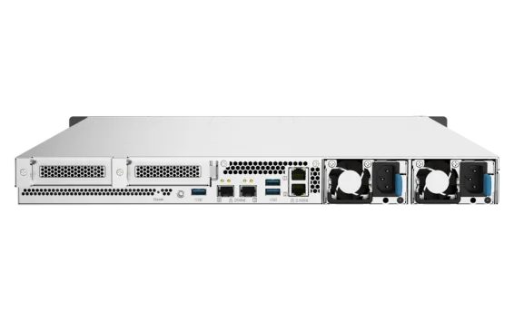QNAP - TS-h1090FU-7302P-128G-US-01 - QNAP 10-Bay 1U all flash NAS, U.2/U.3 NVMe Gen 4 x 4 and SATA 6Gbps bays, AMD EPYC 7302P 16C/32T Processor, 128GB RDIMM DDR4 ECC RAM, 25GbE, 2.5 GbE, PCIe Gen4 slots, Redundant PSU, Without Rail Kil (RAIL-B02)