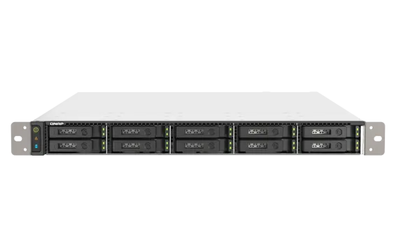 QNAP - TS-h1090FU-7302P-256G-US - QNAP 10-Bay 1U all flash NAS, U.2/U.3 NVMe Gen 4 x 4 and SATA 6Gbps bays, AMD EPYC 7302P 16C/32T Processor, 256GB RDIMM DDR4 ECC RAM, 25GbE, 2.5 GbE, PCIe Gen4 slots, Redundant PSU, Without Rail Kil (RAIL-B02)