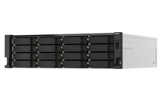 QNAP - TS-h2287XU-RP-E2378-64G-US - QNAP 22-Bay 3U rackmount NAS, Intel Xeon E-2378 8C/16T 2.6 GHz processor (boost up to 4.8 GHz), 64 GB ECC DDR4, 16 x 2.5"/3.5" SATA 6Gbps HDD/SSD + 6 x 2.5" SATA 6Gbps, 10GBASE-T, 2.5GbE RJ45, USB 3.2 Gen2, PCIe Gen4
