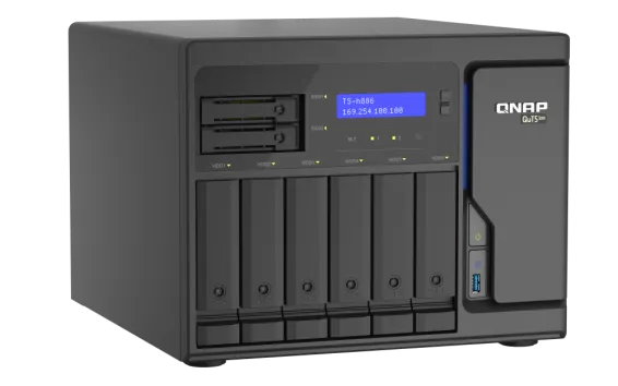 QNAP - TS-h886-D1602-8G-US - QNAP 8-Bay QuTS hero NAS, Xeon D-1602 2.5GHz, 8GB ECC RAM, 4 x 2.5GbE,  PCIe expansion slot x2, built-in M.2 NVMe Gen3 x4 port x2