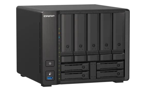 QNAP - TS-h973AX-32G-US - QNAP 9-bay Desktop NAS, AMD Ryzen V1500B 4C 8T 2.2GHz, 32GB DDR4 SODIMM