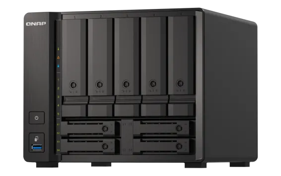 QNAP - TS-h973AX-8G-US - QNAP 9-bay Desktop NAS, AMD Ryzen V1500B 4C 8T 2.2GHz, 8GB DDR4 SODIMM