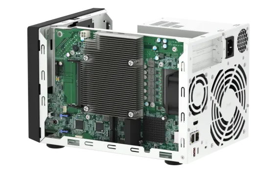 QNAP - TVS-h474-PT-8G-US - QNAP Ultra-High Speed 4 Bay NAS. Intel Pentium Gold G7400 2C Processor , 8GB RAM DDR4 RAM