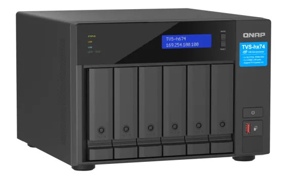 QNAP - TVS-h674-i3-16G-US - QNAP Ultra-High Speed 6 Bay NAS. Intel Core i3-12100 4C/8T Processor, 16GB RAM DDR4 RAM
