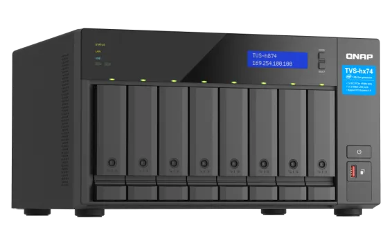 QNAP - TVS-h874-i5-32G-US - QNAP Ultra-High Speed 8 Bay NAS Intel Core i5-12400 6C/12T, 32GB RAM DDR4 RAM