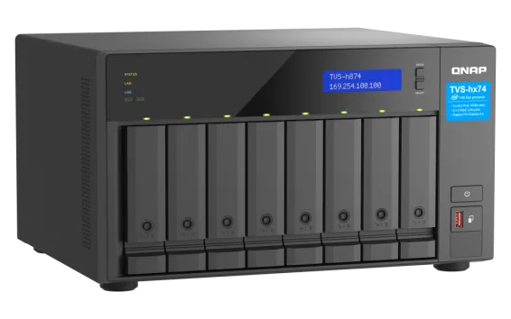QNAP - TVS-h874-i7-32G-US - QNAP Ultra-High Speed 8 Bay NAS Intel Core i7 12C (8 Performance cores + 4 Efficient cores) /20T Processor