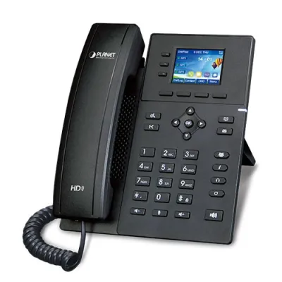 Planet - VIP-1140PT - High Definition Color PoE IP Phone: (2.4-inch Color LCD, Opus & G.722 HD Voice, 4 SIP Lines, Dual 10/100TX LAN, 802.3at/af POE, Multi-Language, 6-way Conferencing, Caller ID, DND, TLS, PoE, QoS, VPN, VLAN, STUN, IPv6, Auto Provi