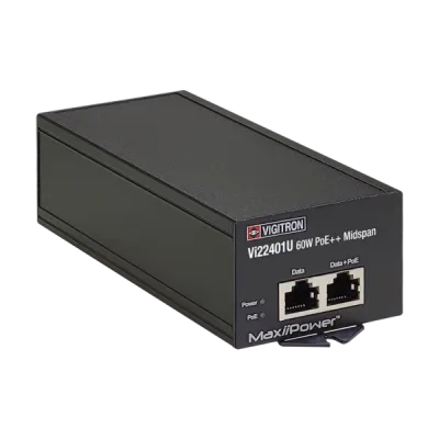 Vigitron - Vi22401U - 1-Port MaxiiPower™ af/at/bt 60W PoE Midspan w/ built in power supply