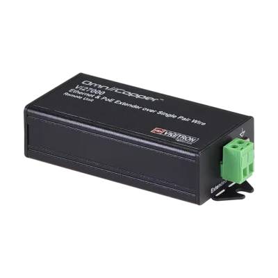 Vigitron - Vi27000 - 1-Port OmniiCopper™ Single Pair Ethernet and af/at 36W PoE Transmitter. Requires PoE or optional 48-57V power supply