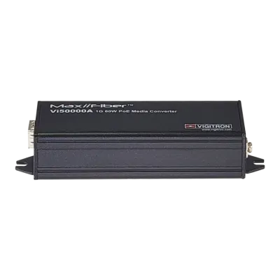 Vigitron - Vi50000A - 1-Port MaxiiFiber 100/1G Ethernet Media Converter, af/at 60W PSE, Requires 48-57VDC ps or 12VDC w/o PoE