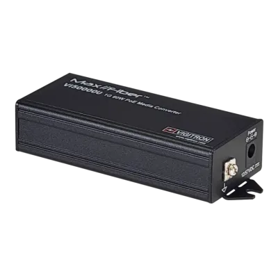 Vigitron - Vi50000U - 1-Port MaxiiFiber 100/1G Ethernet Media Converter, af/at/bt 60W PSE, Requires 48-57VDC ps or 12VDC w/o PoE