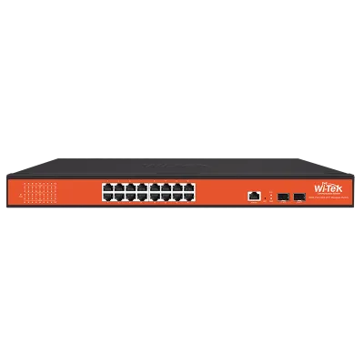 Wi-Tek - WI-PMS318GF - 16GE+2SFP Full Giga 802.3af/at Managed PoE Switch with 16Port PoE