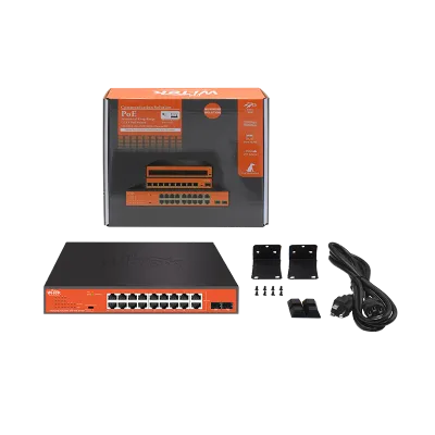 Wi-Tek - WI-PS318GFH - 16GE+2Combo SFP PoE Switch with 16Port PoE
