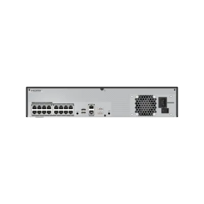 Hanwha - WRN-1632S-40TB - 2U WAVE PoE NVR (Intel based) with 4 Professional licenses, 40TB RAW, supports: 32 channels with 16 PoE/PoE+ ports (PoE Budget 200W), Wisenet WAVE pre-installed, H.264/H.265/MJPEG, 4 fixed internal SATA HDDs (10TB max per HD