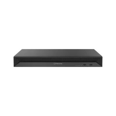 Hanwha - WRN-816S-16TB - 1U WAVE PoE NVR (Intel based) with 4 Professional licenses, 16TB RAW, supports: 16 channels with 8 PoE/PoE+ ports (PoE Budget 100W), Wisenet WAVE pre-installed, H.264/H.265/MJPEG, 2 fixed internal SATA HDDs (10TB max per HDD)