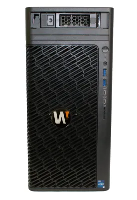Hanwha - WRT-P-3104W-12TB - Mini-tower form factor Wisenet WAVE Network Video Recorder with 4 Professional licenses, Wisenet WAVE pre-installed, 12TB raw, 170 Mbps recording B/W, (1) 3.5" HDD, (14th Gen) Intel Core i3, 16GB RAM, 256 GB SSD OS Drive, 