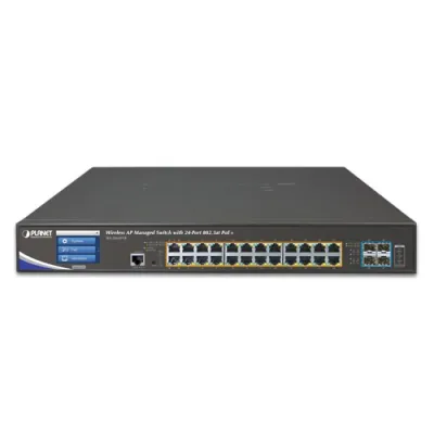 Planet - WS-2864PVR - Wireless AP Managed Switch with 24-Port 802.3at PoE + 4-Port 10G SFP+ + LCD Touch Screen and 48VDC Redundant Power