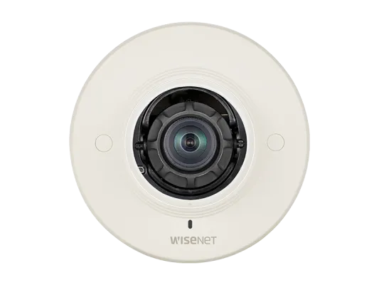 Hanwha - XND-8020F - Wisenet X powered by Wisenet 5 network flush mount dome camera, 5MP @ 30fps, 3.7mm fixed lens (97.5°), triple codec H.265/H.264/MJPEG with WiseStream II technology, 120dB WDR, USB port for easy installation, advanced video analyt