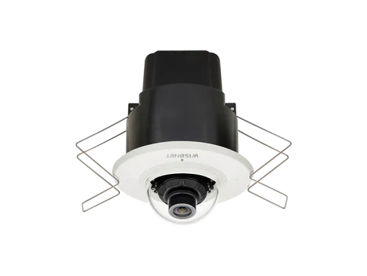 Hanwha - XND-8020F - Wisenet X powered by Wisenet 5 network flush mount dome camera, 5MP @ 30fps, 3.7mm fixed lens (97.5°), triple codec H.265/H.264/MJPEG with WiseStream II technology, 120dB WDR, USB port for easy installation, advanced video analyt