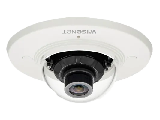 Hanwha - XND-8020F - Wisenet X powered by Wisenet 5 network flush mount dome camera, 5MP @ 30fps, 3.7mm fixed lens (97.5°), triple codec H.265/H.264/MJPEG with WiseStream II technology, 120dB WDR, USB port for easy installation, advanced video analyt
