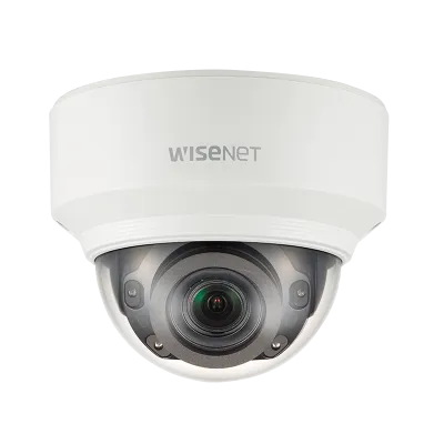 Hanwha - XND-8080RV - Wisenet X powered by Wisenet 5 network IR indoor vandal dome camera, 5MP @30fps, motorized vari-focal lens 2.4x (3.9~9.4mm) (92.1°~38.7°), triple codec H.265/H.264/MJPEG with WiseStream II technology, 120dB WDR, USB port for eas