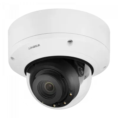 Hanwha - XND-8082RV - Wisenet 7 X-plus series network IR vandal indoor camera, 6MP @ 30fps, motorized vari-focal lens 3x (2.8~8.4mm), triple codec H.265/H.264/MJPEG with WiseStreamII technology, Extreme WDR, USB and CVBS port for easy installation, a