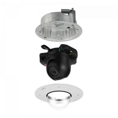 Hanwha - XND-9082RF - Wisenet 7 X-plus series network IR flush mount camera (plenum), 4K (8MP Max) @ 30fps, motorized vari-focal lens 3x (2.8~8.4mm), triple codec H.265/H.264/MJPEG with WiseStreamII technology, Extreme WDR, USB and CVBS port for easy
