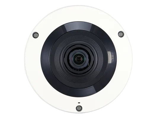 Hanwha - XNF-8010RW - Wisenet X powered by Wisenet 5 network indoor fisheye (white color), 6MP CMOS sensor, 2048x2048 @ 30fps, 1.6mm fixed lens (192°), triple codec H.265/H.264/MJPEG with WiseStream II technology, 120dB WDR, USB port for easy install