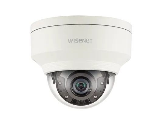 Hanwha - XNV-8020R - Wisenet X powered by Wisenet 5 network IR outdoor vandal dome camera, 5MP @30fps, 3.7mm fixed focal lens (97.5°), triple codec H.265/H.264/MJPEG with WiseStream II technology, 120dB WDR, USB port for easy installation, advanced v
