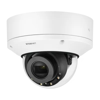 Hanwha - XNV-8081RE - Wisenet X powered by Wisenet 5 network IR outdoor vandal dome camera with PoE Extender, PoE+ in PoE out, 5MP @30fps, Motorized Varifocal Lens (3.9mm ~9.4mm), triple codec H.265/H.264/MJPEG with WiseStream II technology,WDR 120dB